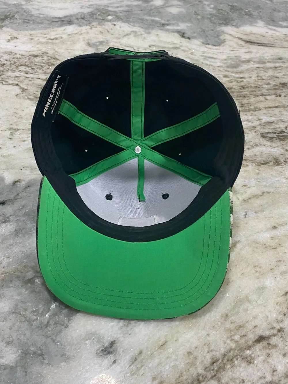 Kids Minecraft Black & Green Creeper Snapback Hat